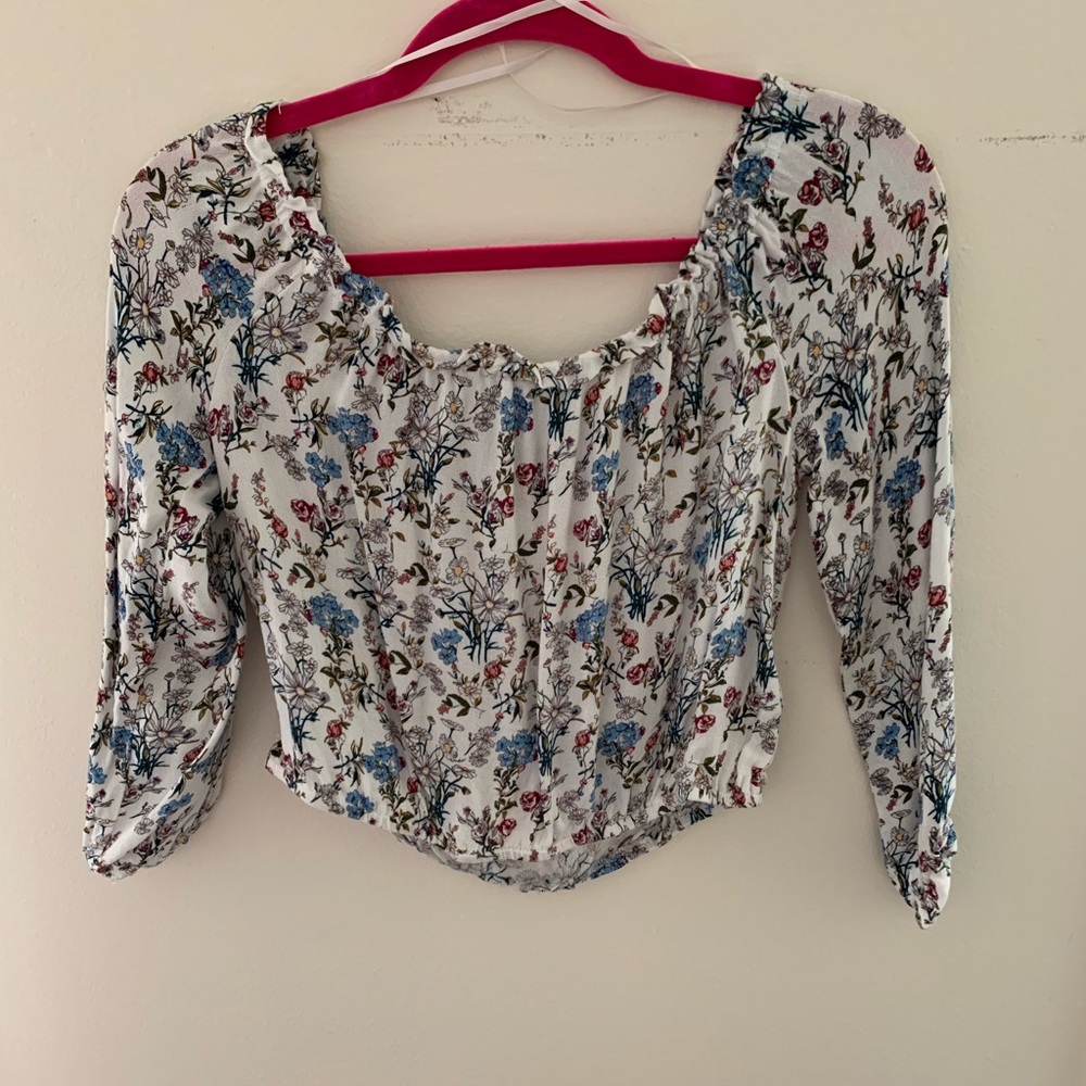 Floral off the shoulder crop top from H&M